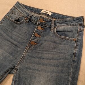JBD Button Fly Skinny Blue Jeans - Women's - Size: 27 - DP347